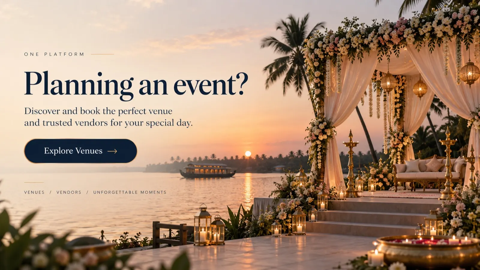 Plan your perfect event — discover and book the best venues and trusted vendors. Explore Venues